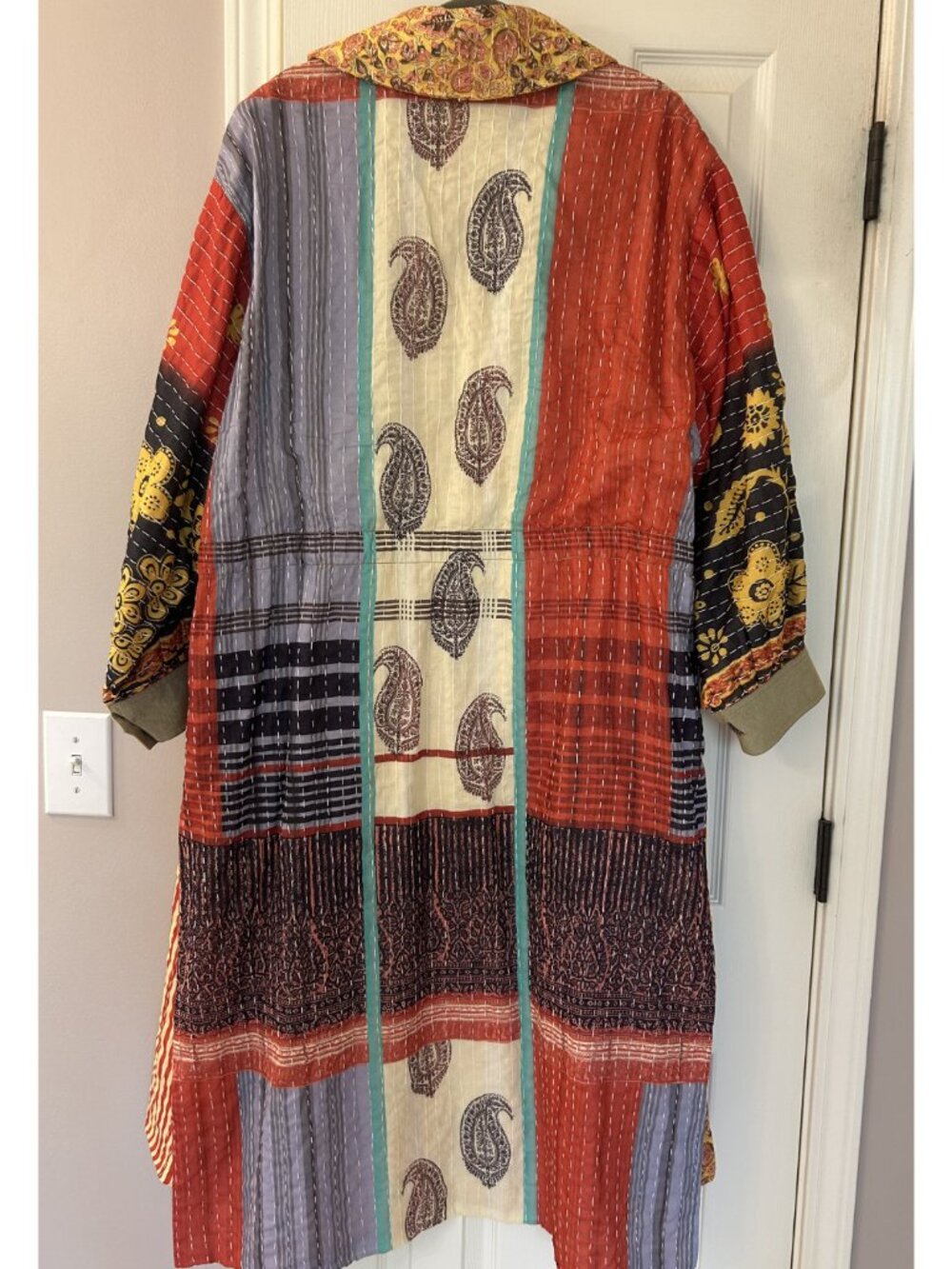 Free People Island Bright Patchwork Quilted Duster NWT Size M - Picture 3 of 7